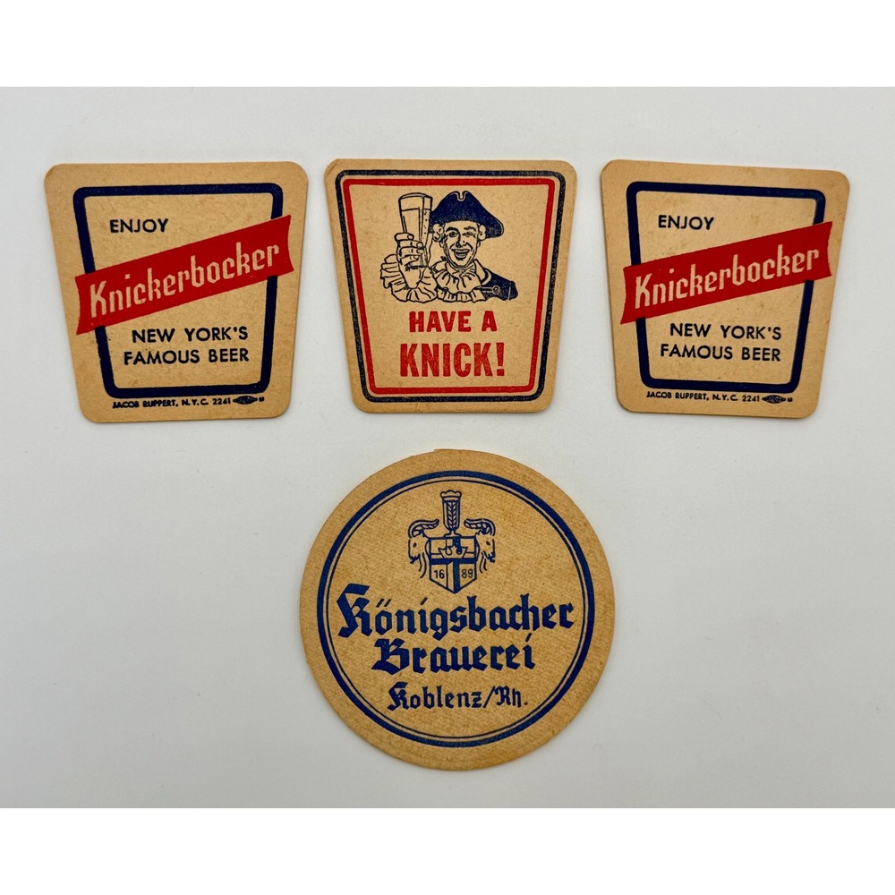 Vintage Beer Coasters Lot Knickerbocker Jacob Ruppert Konigsbacher Germany